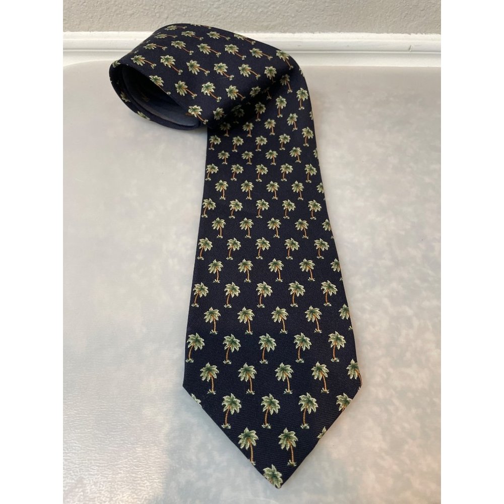 Off Island by Tommy Bahama Navy Silk Palm Tree Necktie